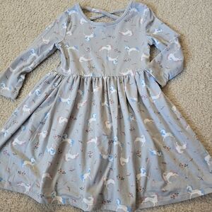 MuMu CoCo Charming Unicorn Print Kids Dress Youth Size 4
